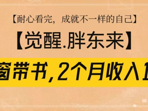 橱窗带书《觉醒，胖东来》，2个月收入15W，没难度只照做！