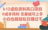 k12虚拟资料风口项目，小白也能轻松日赚四位数