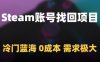 Steam账号找回项目，冷门蓝海，0成本，需求极大