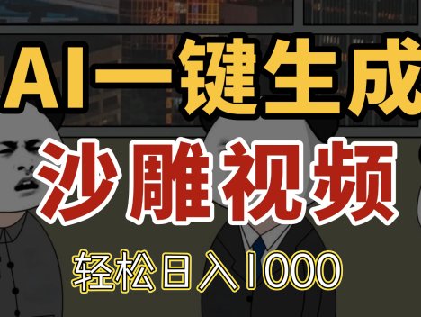 AI一键生成沙雕视频，一条视频千万播放，轻松日入1000