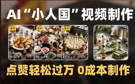 制作AI“小人国”微缩景观的短视频，点赞轻松过万，0成本制作