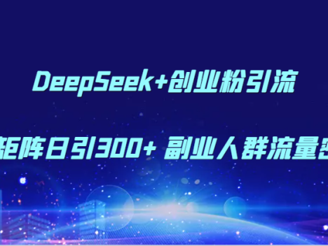 DeepSeek+创业粉引流 AI矩阵日引300+ 副业人群流量密码