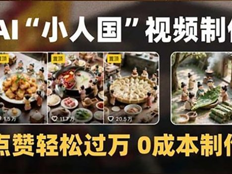 制作AI“小人国”微缩景观的短视频，点赞轻松过万，0成本制作