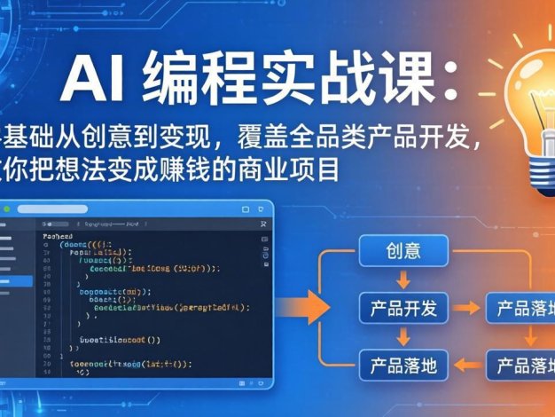 AI编程实战课-第三期:零基础从创意到变现,覆盖全品类产品开发,把想法变成赚钱的商业项目