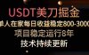 USDT美刀掘金，单人每日收益800-3000，稳定运行8年