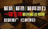 短剧推广新思路，AI一键生成原创解说视频，10分钟产出100条，30天赚了5.5w