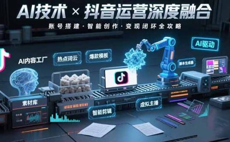 AI技术与抖音运营的深度融合应用：涵盖账号搭建、内容创作、收益变现等
