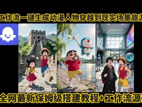 coze工作流一键生成动漫人物穿越到现实场景旅游视频，全网最新保姆级搭建教程+工作流源码