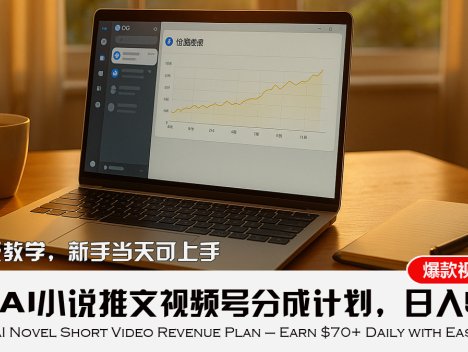 最新AI小说推文视频号分成计划，新手小白也能当天日入500+教程