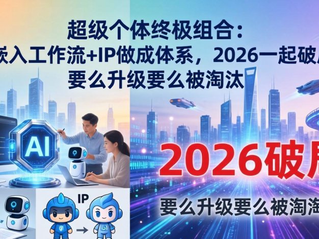 超级个体终极组合:AI嵌入工作流+IP做成体系,2026一起破局,要么升级要么被淘汰