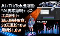 AI+TikTok出海营:AI剪辑+工具应用+潮玩服装货盘,30天涨粉10w月销$1.8w