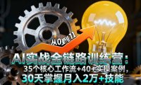 AI实战全链路训练营：35个核心工作流+40+实操案例，30天掌握月入2万+技能