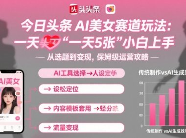 今日头条AI美女赛道玩法，一天轻松5张，小白轻松上手