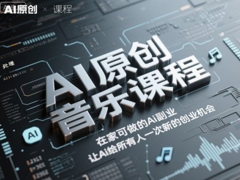 AI原创音乐课程，在家可做的Ai副业，让Ai给所有人一次新的创业机会