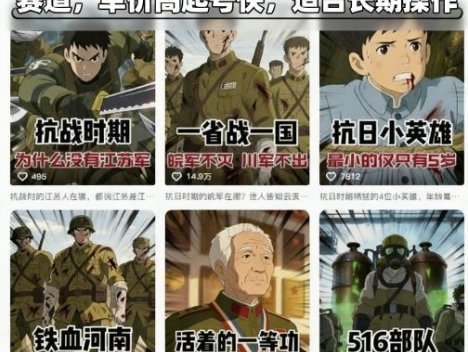 AI动漫历史短视频教学，历史动漫赛道，单价高起号快，适合长期操作