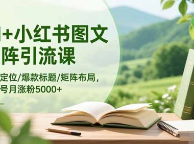AI+小红书图文矩阵引流课：账号定位/爆款标题/矩阵布局/单账号月涨粉5000+