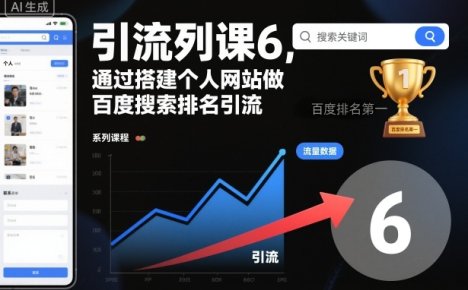 引流系列课6,通过搭建个人网站做百度搜索排名引流