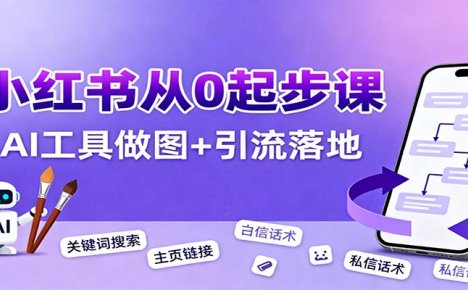小红书引流从0起步，养号、内容发布、运营、AI工具做图，引流落地