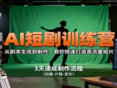 AI短剧训练营，从剧本生成到制作，教你快速打造高流量短片