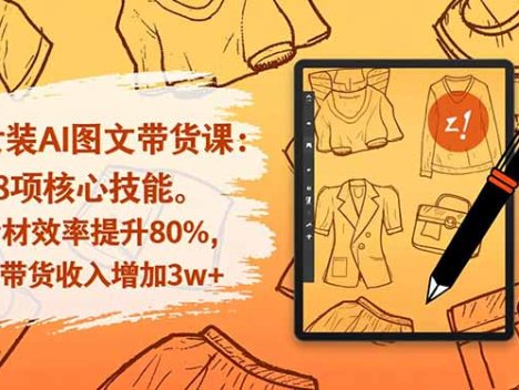 女装AI图文带货课：38项核心技能，素材效率提升80%，月带货收入增加3w+