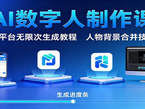 AI数字人制作课：双平台无限次生成教程，人物背景合并技巧
