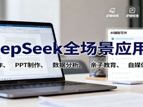 DeepSeek全场景应用课：职场写作、 PPT制作、数据分析、亲子教育、自媒体创作等