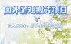 国外游戏搬砖项目，日入1k+，全自动解放双手，新手小白也可做【揭秘】