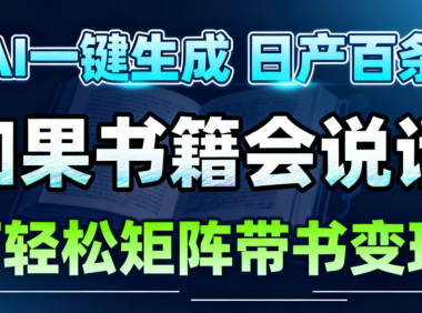 AI书籍会说话，轻松带书变现，月入3W+