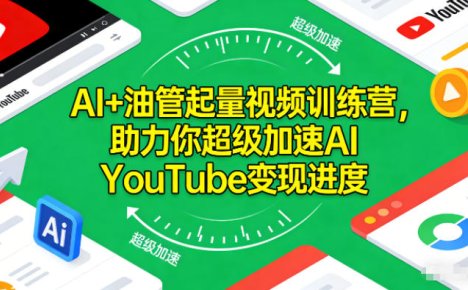 AI+油管起量视频训练营，助力你超级加速AI YouTube变现进度​