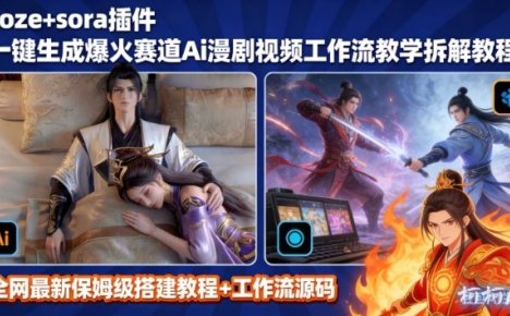 SORA2一键生成AI漫剧视频coze工作流搭建教程，小白轻松入局漫剧圈