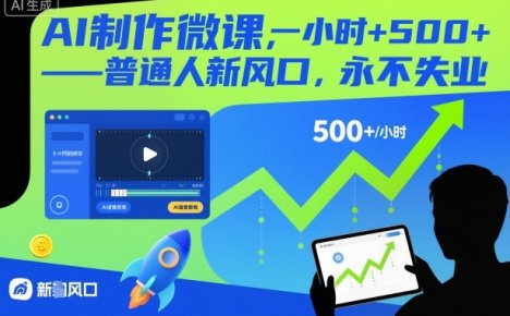 AI制作微课，一小时5张+，普通人新风口，永不失业
