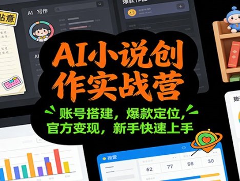 AI小说创作实战营：账号搭建，爆款定位，官方变现，新手快速上手