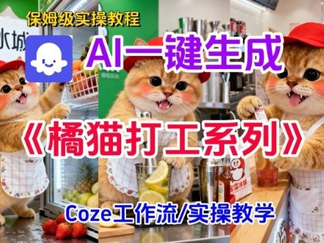 Coze扣子工作流一键生成胖橘猫打工短视频，保姆级实操搭建教学