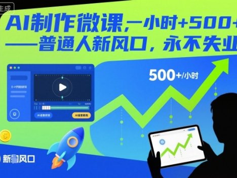 AI制作微课，一小时5张+，普通人新风口，永不失业