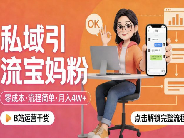 私域引流宝妈粉,零成本流程简单,手把手教你精准获客,月入1W+