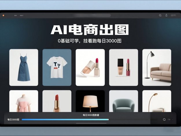 AI电商出图，0基础可学，挂着跑每日3000图