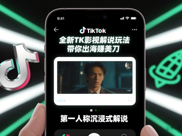 TikTok第一人称影视解说教学，全新TK影视解说玩法，带你出海賺美刀
