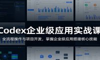 Codex企业级应用实战课:全流程操作与项目开发,掌握企业级应用搭建核心技能
