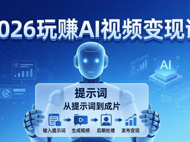 2026玩赚AI视频变现课：掌握 AI 视频全流程技能，从提示词到成片高效产出