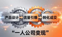 一人公司变现全攻略：产品设计+流量引爆+转化成交，打造不受年龄限制的长期事业