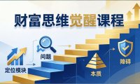 财富思维觉醒第十期：3天大课四大模块，精准定位问题看清本质，扫清人生障碍