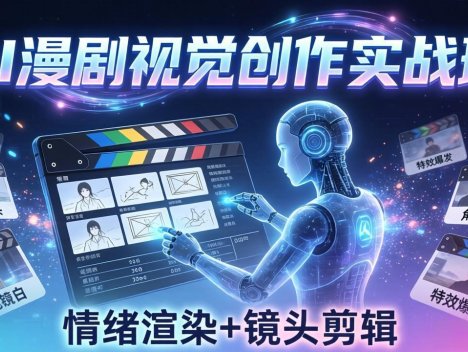 AI漫剧视觉导演思维实战班，成片全掌握，分镜设计情绪渲染一站学会