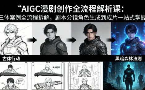 AIGC漫剧创作全流程解析课：三体案例全流程拆解，剧本分镜角色生成到成片一站式掌握