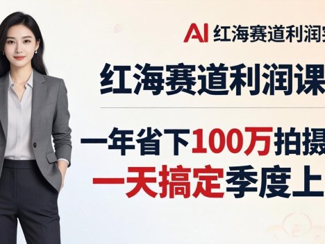 服装老板AI模特图课：一年省下100万拍摄费，一天搞定季度上新，红海赛道利润突围