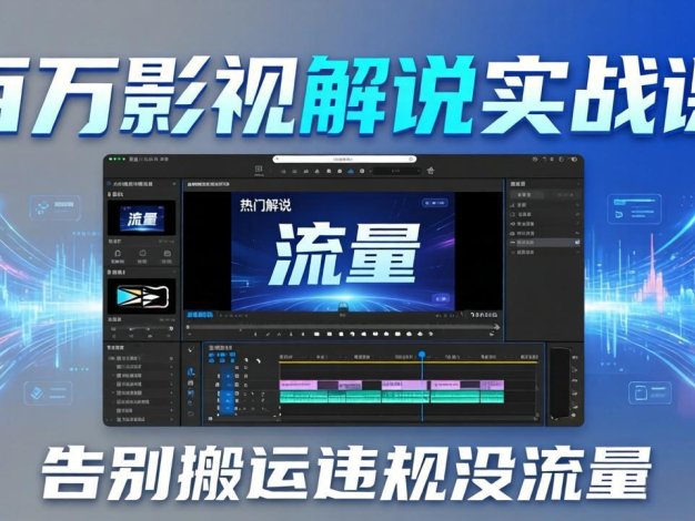 百万影视解说实战课：告别搬运违规没流量，AI文案+配音+剪映，做出能上热门的解说视频