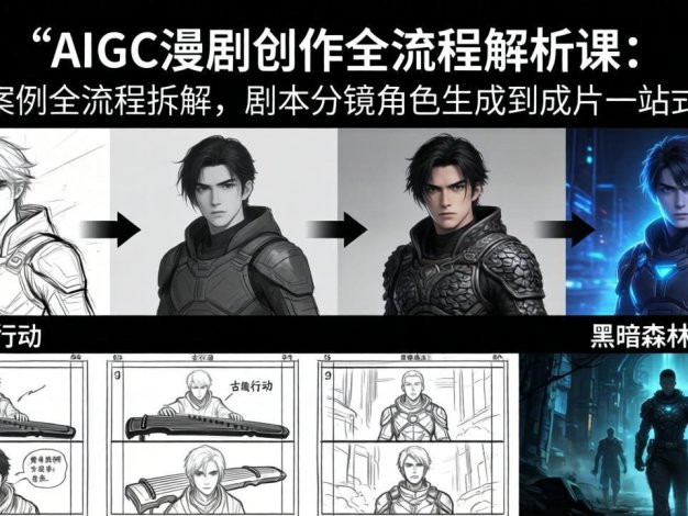 AIGC漫剧创作全流程解析课：三体案例全流程拆解，剧本分镜角色生成到成片一站式掌握