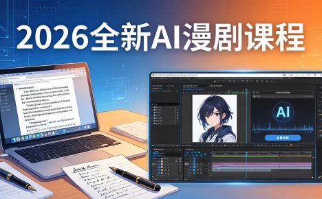 2026全新AI漫剧课程：覆盖创作全链路，教你写作分镜剪辑配音一站式打造漫剧作品