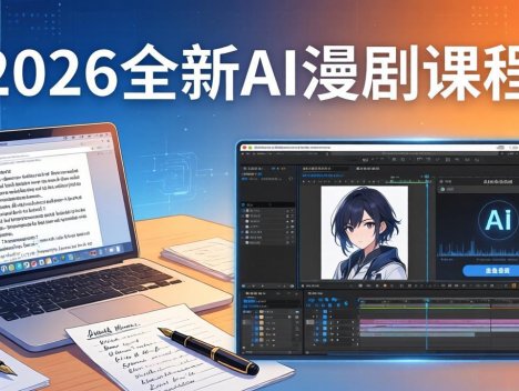 2026全新AI漫剧课程：覆盖创作全链路，教你写作分镜剪辑配音一站式打造漫剧作品