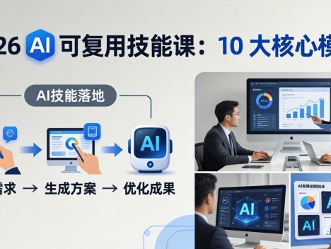 2026AI可复用技能-4月新课：10大核心模块，手把手教你把AI用进工作、产出成果