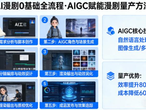 AI漫剧0基础全流程，快速掌握AIGC赋能的漫剧量产方法